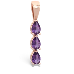 Amethyst Dew Drops 14K Rose Gold pendant P2251