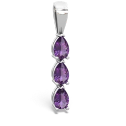 Amethyst Dew Drops 14K White Gold pendant P2251