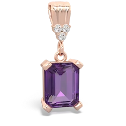 Amethyst Art Deco Dangle 14K Rose Gold pendant P1937