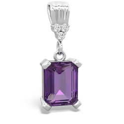 Amethyst Art Deco Dangle 14K White Gold pendant P1937