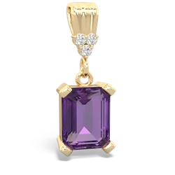 Amethyst Art Deco Dangle 14K Yellow Gold pendant P1937