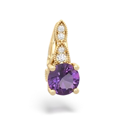 Amethyst Antique Elegance 14K Yellow Gold pendant P3100