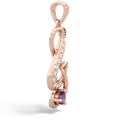 Amethyst G-Clef Music 14K Rose Gold pendant P5830