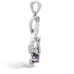 Amethyst G-Clef Music 14K White Gold pendant P5830