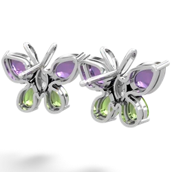 Amethyst Butterfly 14K White Gold earrings E2215