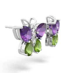 Amethyst Butterfly 14K White Gold earrings E2215