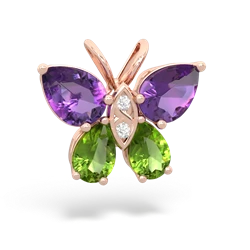 Amethyst Butterfly 14K Rose Gold pendant P2215