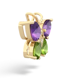 Amethyst Butterfly 14K Yellow Gold pendant P2215