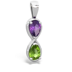 Amethyst Infinity 14K White Gold pendant P5050