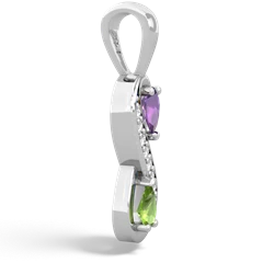 Amethyst Diamond Infinity 14K White Gold pendant P5390