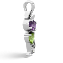 Amethyst Kitten 14K White Gold pendant P5780