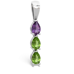 Amethyst Dew Drops 14K White Gold pendant P2251