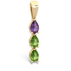 Amethyst Dew Drops 14K Yellow Gold pendant P2251