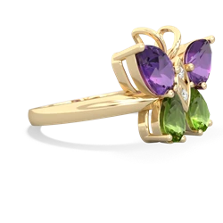 Amethyst Butterfly 14K Yellow Gold ring R2215