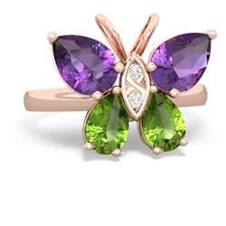 Amethyst Butterfly 14K Rose Gold ring R2215