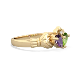 Amethyst 'Our Heart' Claddagh 14K Yellow Gold ring R2388