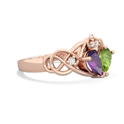 Amethyst 'One Heart' Celtic Knot Claddagh 14K Rose Gold ring R5322