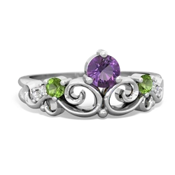 Amethyst Crown Keepsake 14K White Gold ring R5740