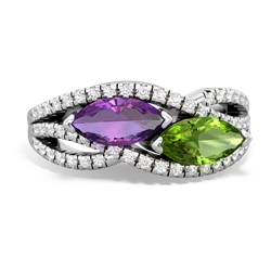 Amethyst Diamond Rivers 14K White Gold ring R3070