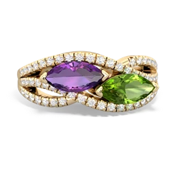 Amethyst Diamond Rivers 14K Yellow Gold ring R3070