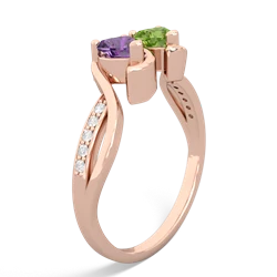 Amethyst Side By Side 14K Rose Gold ring R3090