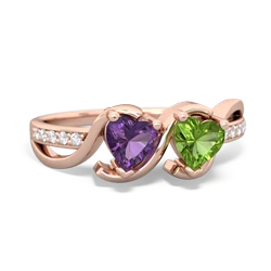 Amethyst Side By Side 14K Rose Gold ring R3090