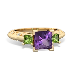 Amethyst Eternal Embrace Engagement 14K Yellow Gold ring C2001