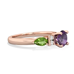 Amethyst 6Mm Round Eternal Embrace Engagement 14K Rose Gold ring R2005