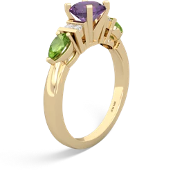 Amethyst 6Mm Round Eternal Embrace Engagement 14K Yellow Gold ring R2005