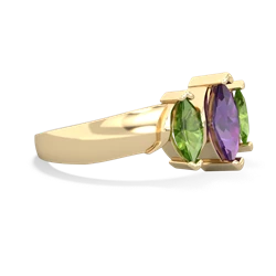 Amethyst Three Peeks 14K Yellow Gold ring R2433