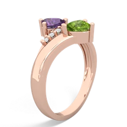 Amethyst Heart To Heart 14K Rose Gold ring R2064