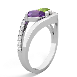 Amethyst Nestled Heart Keepsake 14K White Gold ring R5650