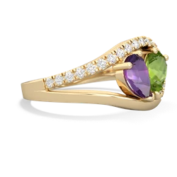 Amethyst Nestled Heart Keepsake 14K Yellow Gold ring R5650