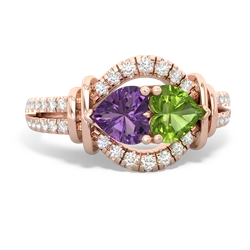 Amethyst Art-Deco Keepsake 14K Rose Gold ring R5630