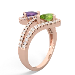 Amethyst Diamond Dazzler 14K Rose Gold ring R3000