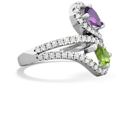 Amethyst Diamond Dazzler 14K White Gold ring R3000