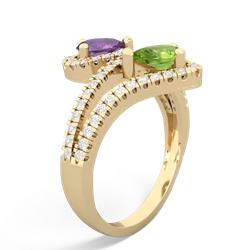 Amethyst Diamond Dazzler 14K Yellow Gold ring R3000