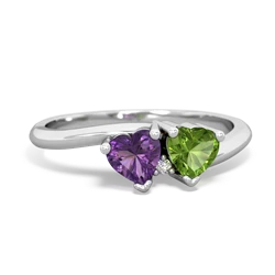 Amethyst Sweethearts 14K White Gold ring R5260