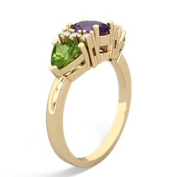 Amethyst Antique Style Three Stone 14K Yellow Gold ring R2186