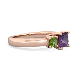 Amethyst Three Stone Trellis 14K Rose Gold ring R4015