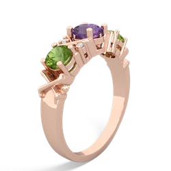 Amethyst Hugs And Kisses 14K Rose Gold ring R5016