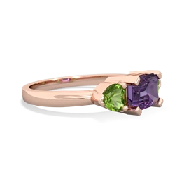 Amethyst Three Stone 14K Rose Gold ring R5235