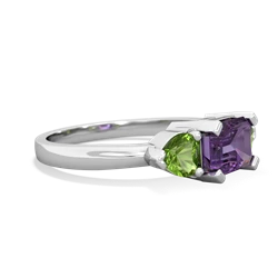 Amethyst Three Stone 14K White Gold ring R5235