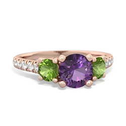 Amethyst Pave Trellis 14K Rose Gold ring R5500