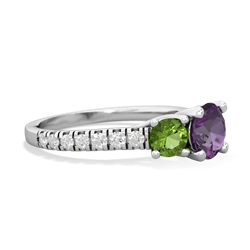 Amethyst Pave Trellis 14K White Gold ring R5500