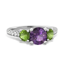 Amethyst Pave Trellis 14K White Gold ring R5500