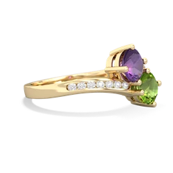 Amethyst Channel Set Two Stone 14K Yellow Gold ring R5303