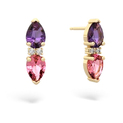 Amethyst Bowtie Drop 14K Yellow Gold earrings E0865