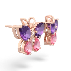 Amethyst Butterfly 14K Rose Gold earrings E2215