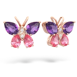 Amethyst Butterfly 14K Rose Gold earrings E2215